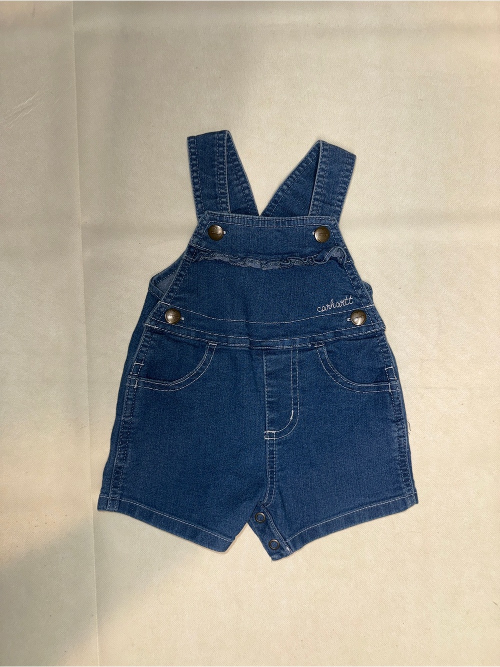 Carhartt Girls' Dark Blue Denim Shortalls
